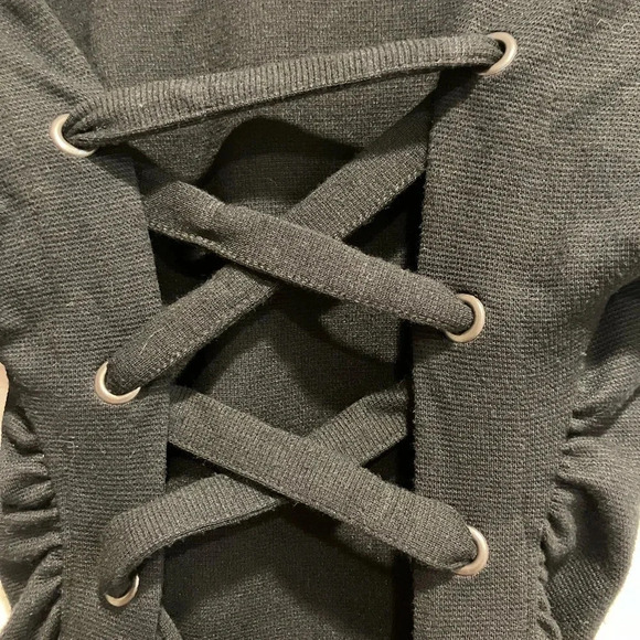 Free People Open Cross back Black Mini Dress XS Bianca - Picture 7 of 9